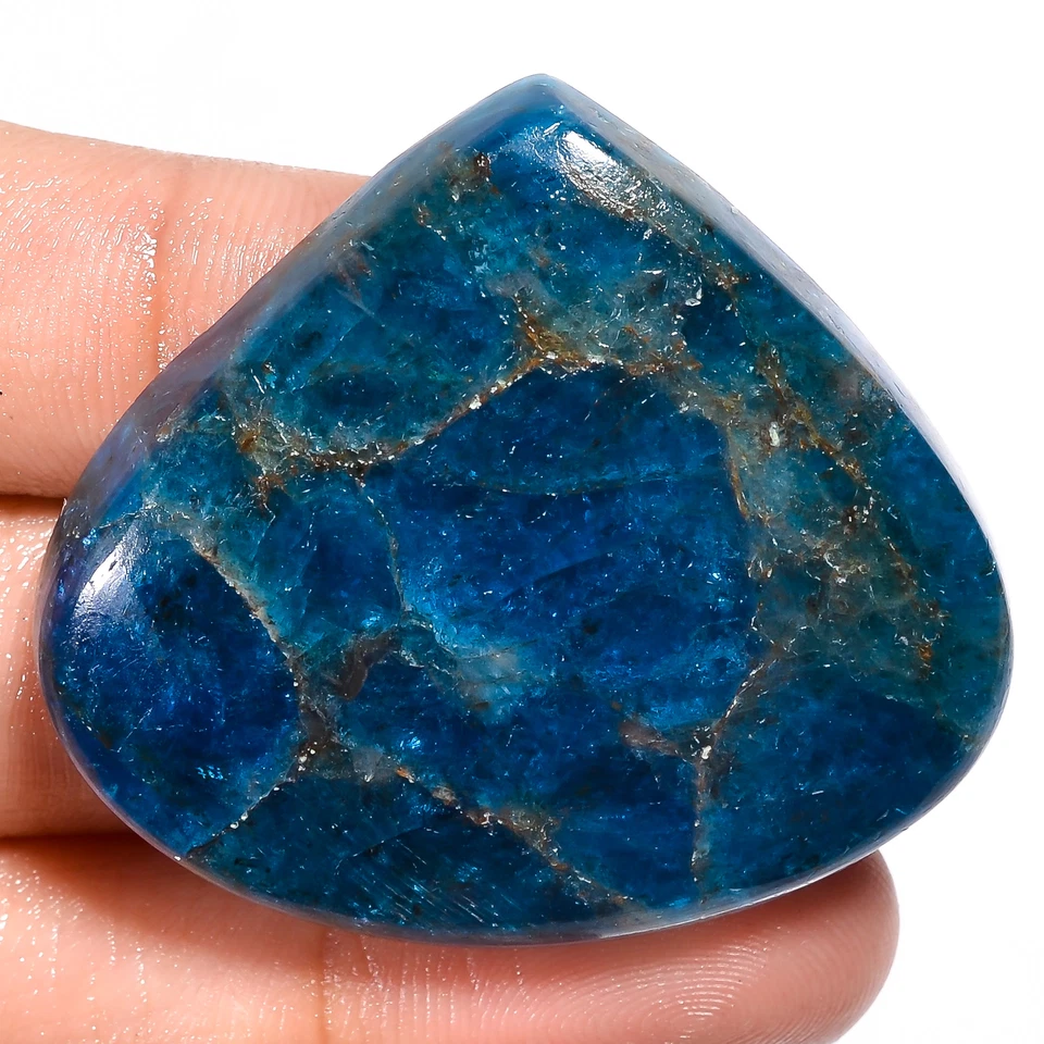 Piedra preciosa cabujón en forma de corazón apatita azul natural 117,5 quilates 37X42X8 mm EE-29946 Foto 1 de 1