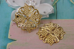 2pz Filigrana in metallo colore oro per creare bijoux misura 3.9 cm - Picture 1 of 1