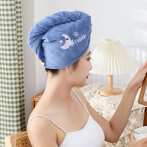 New Rapid Fast Drying Hair Absorbent Towel Turban Wrap Soft Shower Bath Cap Hat
