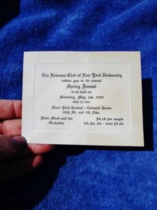 1948 The Newman Club of New York University - SPRING FORMAL - Vintage Invitation - Picture 1 of 3