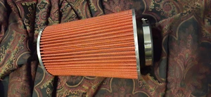 Outside Remote Mount Air Filter Cone, Chrome, Clamp Mount 3-1/4". Tried Out. - Bild 1 von 4