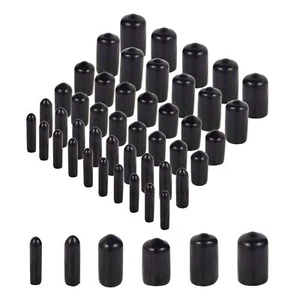 60 Pcs Round Rubber End Caps Vinyl Cover Screw Thread Protectors Assortment Kit - Picture 1 of 6