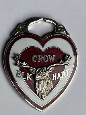 vtg 1970’s enamel key fob Crow Elkhart Automobile keychain Key Fob Elk - Image 1 of 4