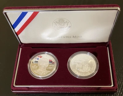 1998 Robert F. Kennedy Commemorative Coin Program Proof & UNC. 2 Silver Dollars - Image 1 of 3