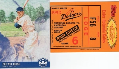 Pee Wee Reese Lot of 2 2018 Panini Diamond Kings/ Topps 1952 Replica WS Ticket - Image 1 of 2