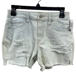 New Art Class Girls Medium (8) Adjustable Waist Distressed Bleached Jean Shorts - Picture 1 of 3