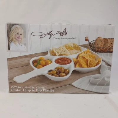 Dolly Parton Stoneware Guitar Chip & Dip Serving Platter - Image 1 of 4