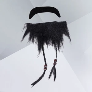 Pirate Beard Fake Mustache for Men Classic Halloween Costume Accessory - Picture 1 of 11
