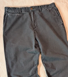 Banana Republic Cotton Canvas Faded Black Pinstripe Trousers Size 36 2011 - Picture 1 of 10