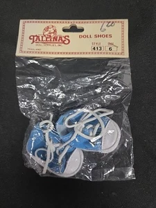 Tallinas Blue Lace Up Sneakers Doll Shoes Style 413 Size 6 New Vintage  - Picture 1 of 2