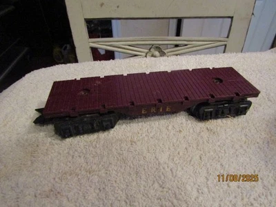 Vintage Marx O Plastic Flat Car Erie 8 Wheel 1950s Knife Couplers - Image 1 of 3