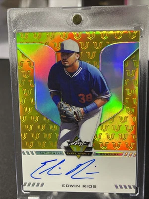 2017 Leaf Valiant Draft - Gold #BA-ER1 Edwin Rios 6/10 (AU, RC) - Image 1 of 2