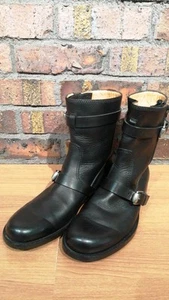GUCCI Stiefel 250485 Engineer Boots Side Zip Leder Schwarz Größe 9 - Bild 1 von 9