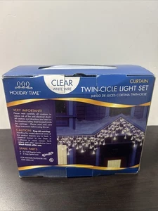 Holiday Time 300 CLEAR Icicle Lights WHITE WIRE Christmas (BRAND NEW) - Picture 1 of 3