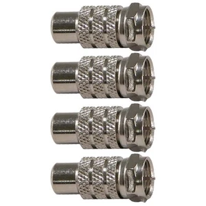 4x F Type Coax Coaxial Male Plug to RCA Female Jack RF Connector Adapter TV SAT - Picture 1 of 2