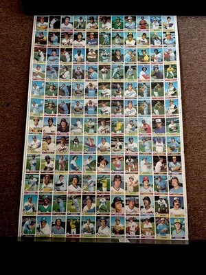 Tarjeta de béisbol Topps 1979 hoja completa sin cortar 144 tarjetas rollo de 12 filas vintage Foto 1 de 4