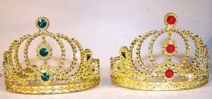 6 GOLD CROWN TIARA costume party favors supplies hat - Picture 1 of 1