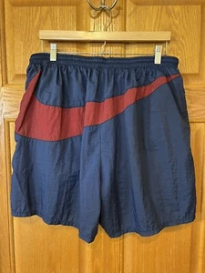 Pantalones cortos de baño forrados con logotipo forrado con logotipo de Nike Big Swoosh años 90 para hombre XXL - Imagen 1 de 3