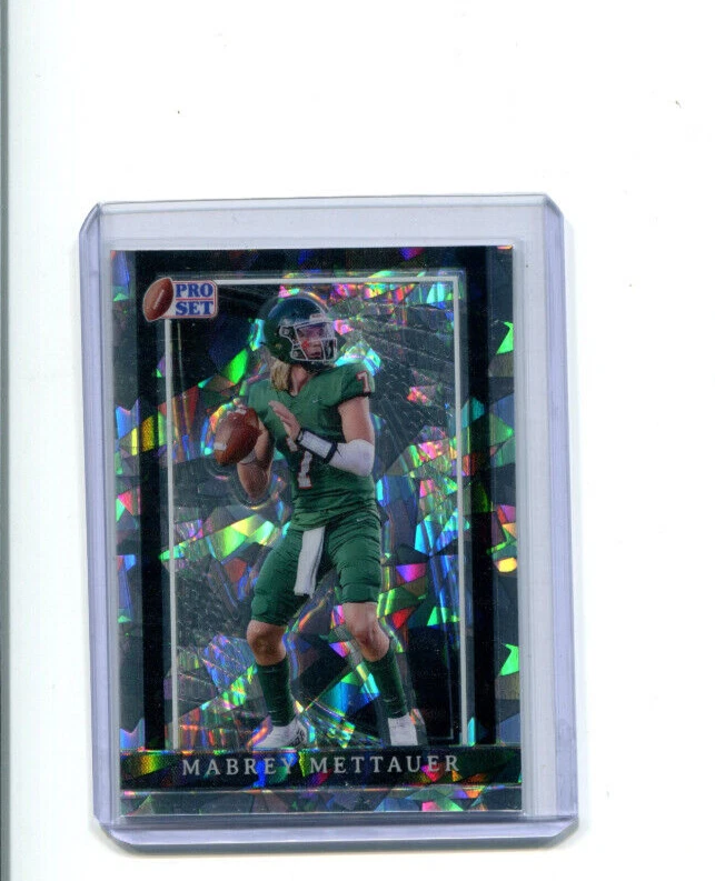 2024 Leaf Pro Set Metal Football Silver Crystal Mabrey Mettauer Rookie 5/8 - Image 1 of 2