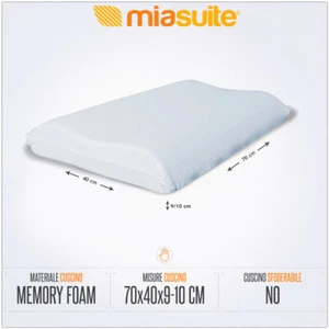 OFFERTA CUSCINO SAPONETTA DOPPIA ONDA MEMORY FOAM H 9/10 CM CERVICALE BASSO - Foto 1 di 1