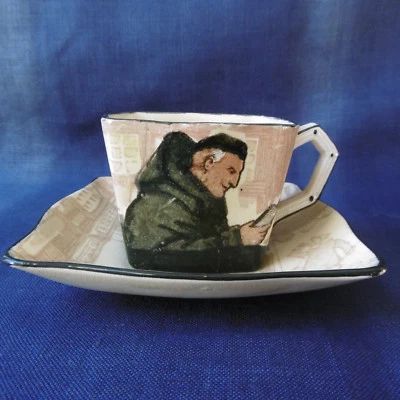 BELLE TASSE ANCIENNE EN FAÏENCE ANGLAISE ROYAL DOULTON DESSIN SIGNÉ "NOXE" - Photo 1/4