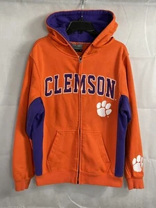 Clemson Tigers Full Zip Hoodie Embroidered Colosseum Size S Orange Paw Print - Picture 1 of 12