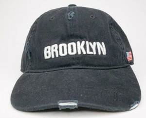 Steve Madden Brooklyn Papá Sombrero Para Hombre Negro Correa Gorra de Béisbol Bandera Americana - Imagen 1 de 10