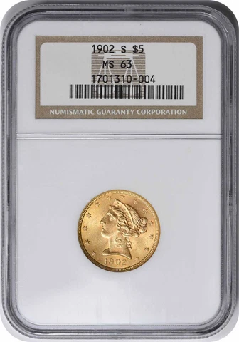 1902-S $5 Gold Liberty Head MS63 NGC Cover