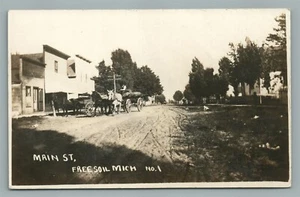 FREESOIL MI MAIN STREET ANTIQUE REAL PHOTO POSTCARD RPPC - Picture 1 of 2