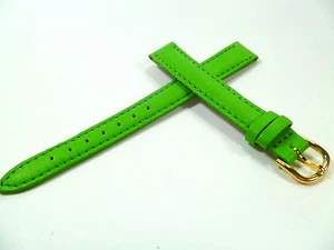 12 Mm Verde Pulsera De Reloj Correa De Cuero 1215 - Picture 1 of 3