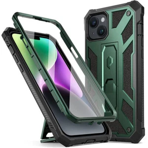 Poetic Spartan Phone Case for iPhone 14 with Screen Protector Metallic Green - Picture 1 of 5