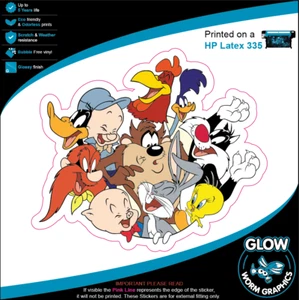 Looney Tunes Road Runner Taz Daffy Bugs Bunny Wall Car Van Sticker Vinyl Decal - Picture 1 of 2