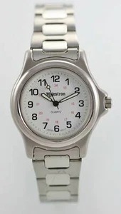 Majestron White Men's St Steel Silver 24hr Quartz Battery Watch - Picture 1 of 3