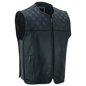 Herren Lederweste Racing Weste Kutte Leder Biker Rocker Motorrad Clubweste Neu - Bild 1 von 5