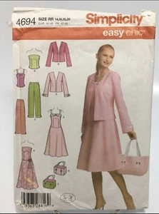 Dress Purse Jacket Top Pants Size 14-20 Cut to 16 S4694 Sewing Pattern - Picture 1 of 2
