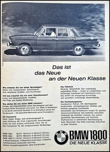 BMW 1800, neue Klasse, originale Werbung aus 1964 das ist das Neue..... - Picture 1 of 1