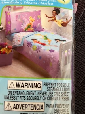 Lençol plano e fronha Tinker Bell Twin 2 peças cor lavanda/roxo/lilás P10 - Imagem 1 de 4