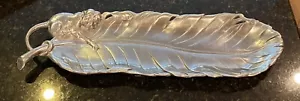 Arthur Court Aluminum SAFARI Monkey Banana Leaf 19" Oblong Tray - Picture 1 of 2