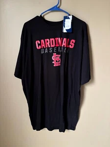 St. Louis Cardinals Baseball MLB T-Shirt 2XL Black Cotton Crew Neck NEW - Picture 1 of 5