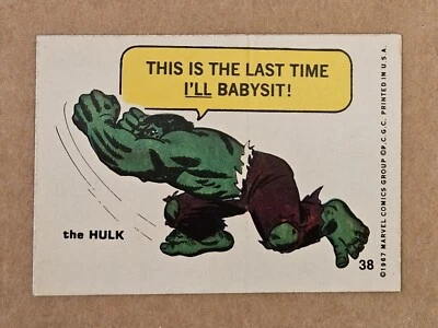 1967 Marvel Super Hero Sticker Card #38 HULK Vintage Philadelphia Gum - Image 1 of 4