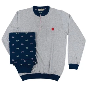 Pigiama serafino in cotone lungo F&H 1882ST - Foto 1 di 1