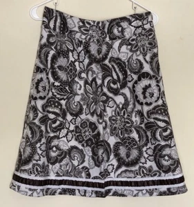 Geoffrey Beene Sport women’s size 10 brown & white A-line print Skirt - Picture 1 of 6