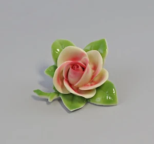 9944407 Porcelain tisch-blume Rose Pink Yellow Kämmer D4CM - Picture 1 of 1