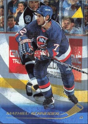 1995-96 Pinnacle rink collection Mathieu Schneider New York Islanders #28 - Image 1 of 2