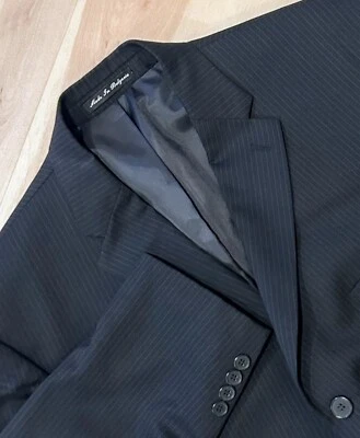 PERRY ELLIS PORTFOLIO SPORT COAT mens Black striped Wool JACKET BLAZER 44R - Image 1 of 4