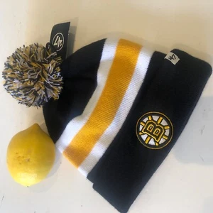 47 Brand Boston Bruins Wintermütze schwarz gold Bommel Bruins Cap genäht NHL - Bild 1 von 5