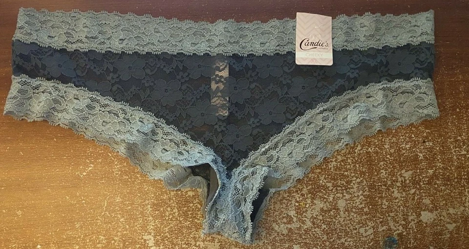 ¡NUEVO! BONITA BRAGUITA MUJER CANDIE'S ENCAJE GRIS GRIS DESCARADA, TALLA XL EXTRA GRANDE Foto 1 de 2
