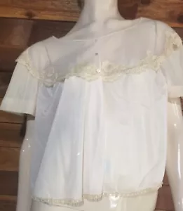 VINTAGE VANITY FAIR IVORY SIZE MEDIUM BED JACKET #10296 - Picture 1 of 6