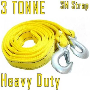 3 TONNE Tow Towing Pull Rope 3m Strap Heavy Duty Road Recovery Car Van 4x4 - Picture 1 of 3