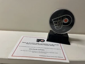Claude Lapointe signierter Philadelphia Flyers Puck / Echtheitszertifikat enthalten! Schön! - Bild 1 von 5